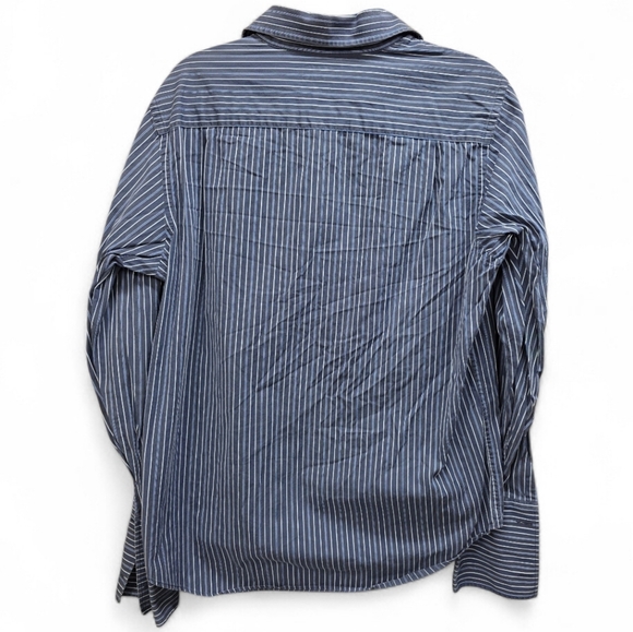 Banana Republic Men's Blue Pinstripe Button Up Shirt Extra Long Cuffs Size Med - Picture 2 of 7